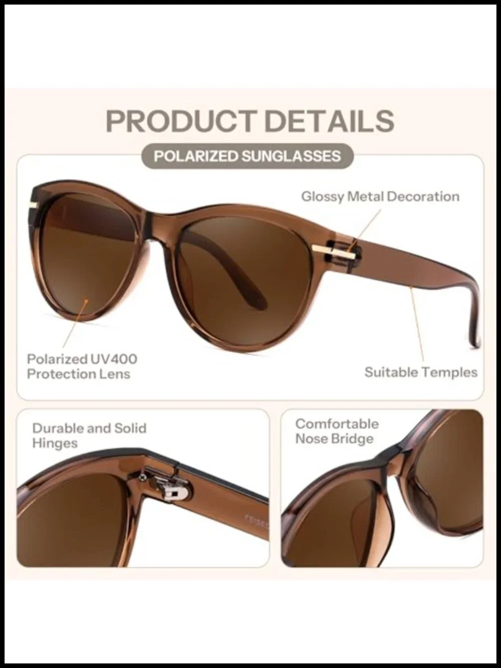 Polarized Round Sunglasses UV400 Protection Polycarbonate